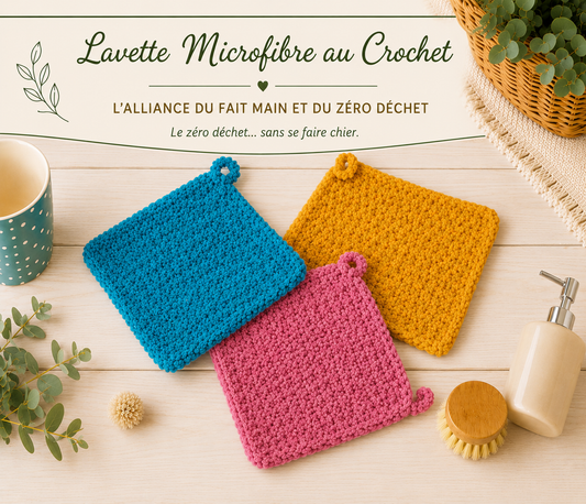 Lavette microfibre au crochet : la solution lavable et zéro déchet pour une maison impeccable