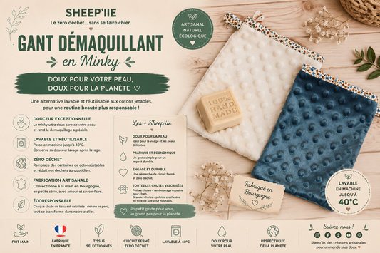 Gant Démaquillant en Minky : l'alternative douce et lavable aux cotons jetables | Sheep'iie