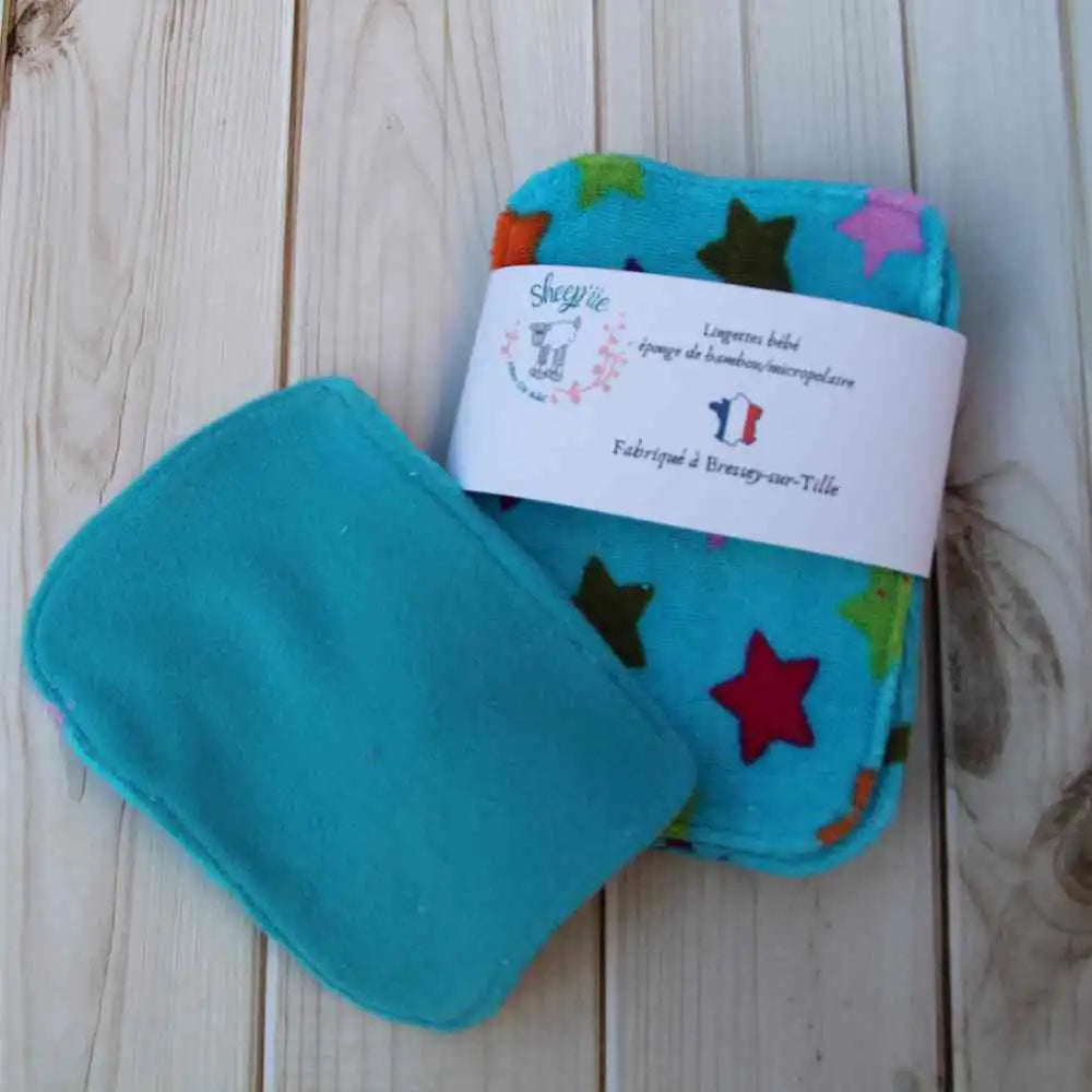 Lingettes bébé éponge de bambou/ micro polaire