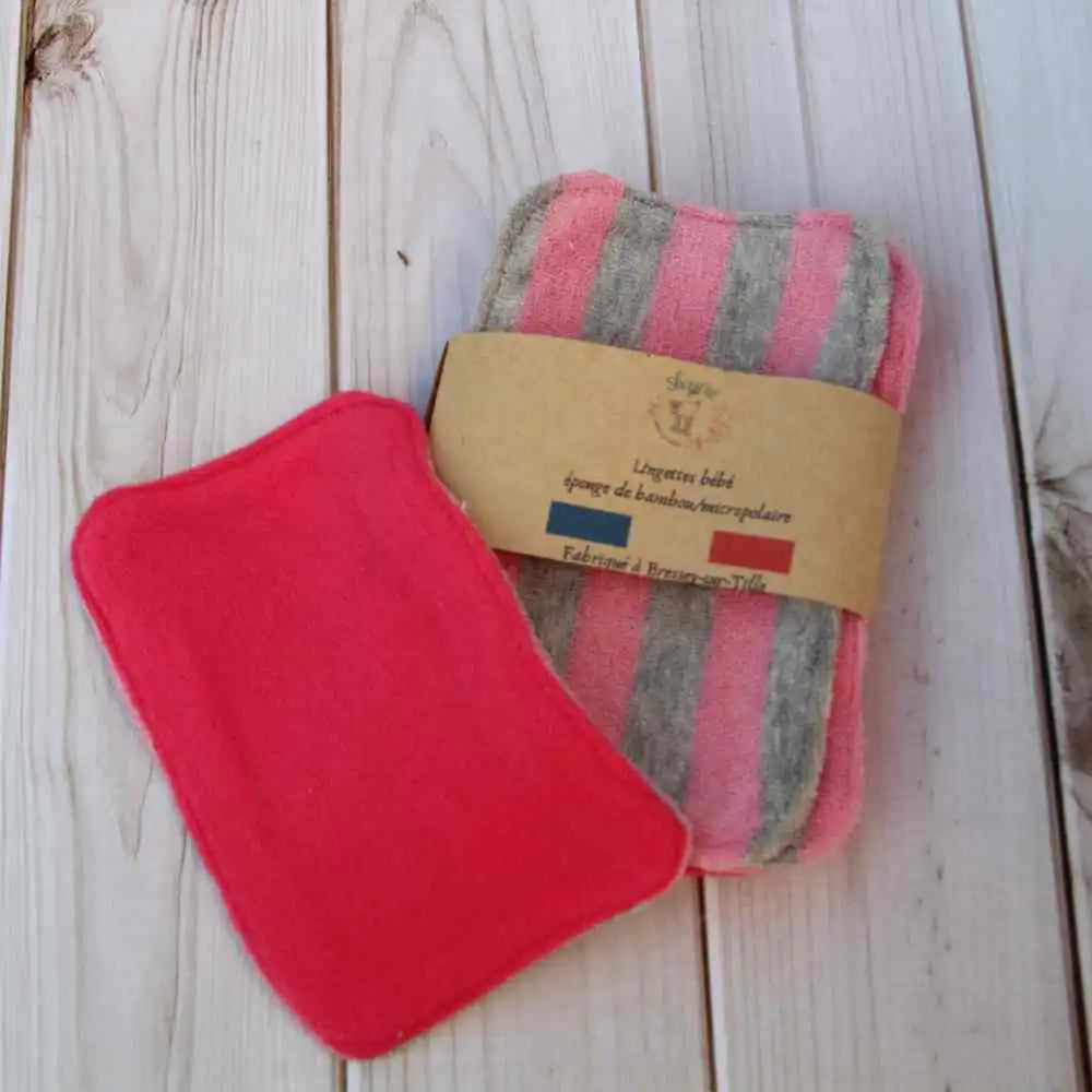 Lingettes bébé éponge de bambou/ micro polaire